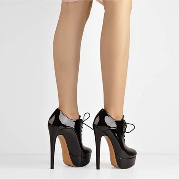 Yolkomo Stiletto Platform Lace Up Ankle Bootie (NWOT) - Picture 4 of 5